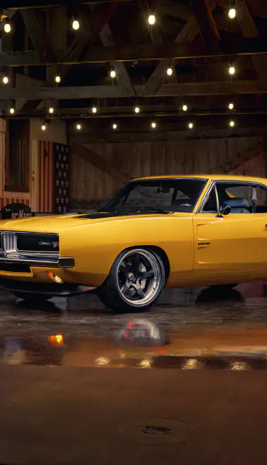 Wallpapers for iPhone 4/4S (640x960): Dodge Charger, garage, muscle car, coupe