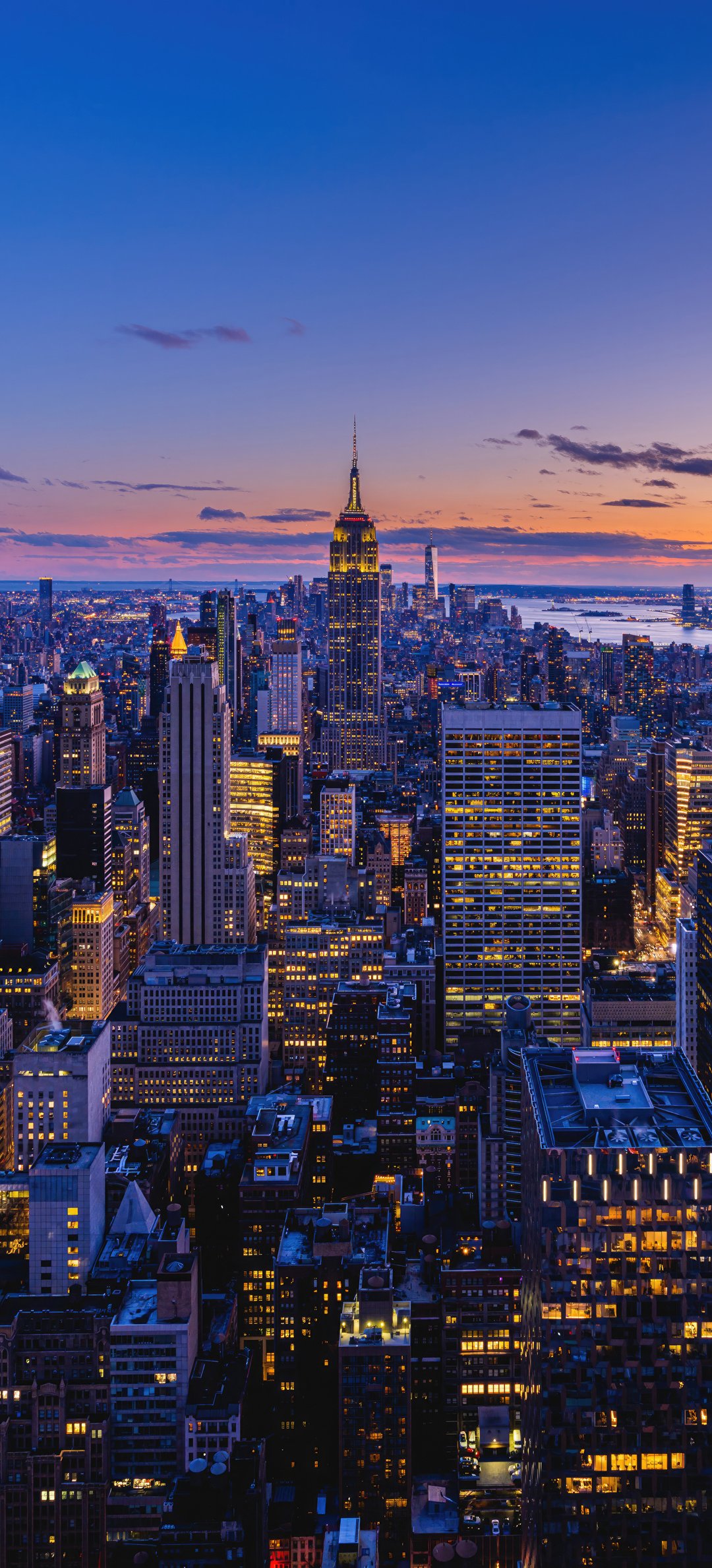 Evening New York with skyscrapers - Wallpapers for Honor/Huawei in 1080x2376 resolution
