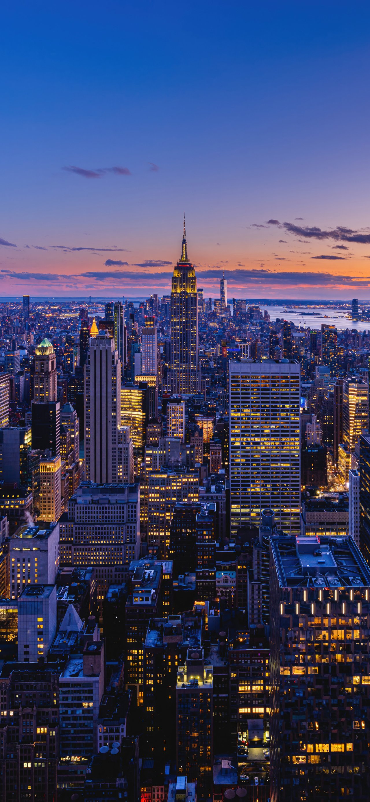 Evening New York with skyscrapers - Wallpapers for Xiaomi 15T in 1280x2772 resolution