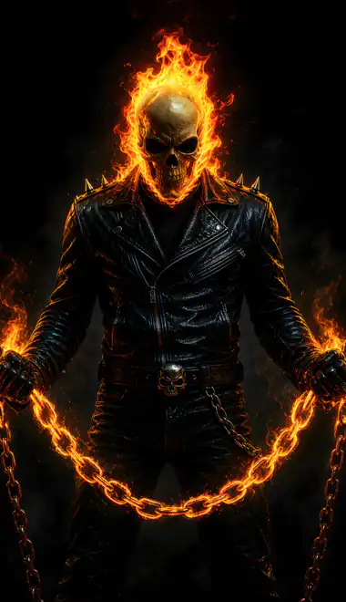 Wallpapers for iPhone 4/4S (640x960): Ghost Rider, horror, action, leather