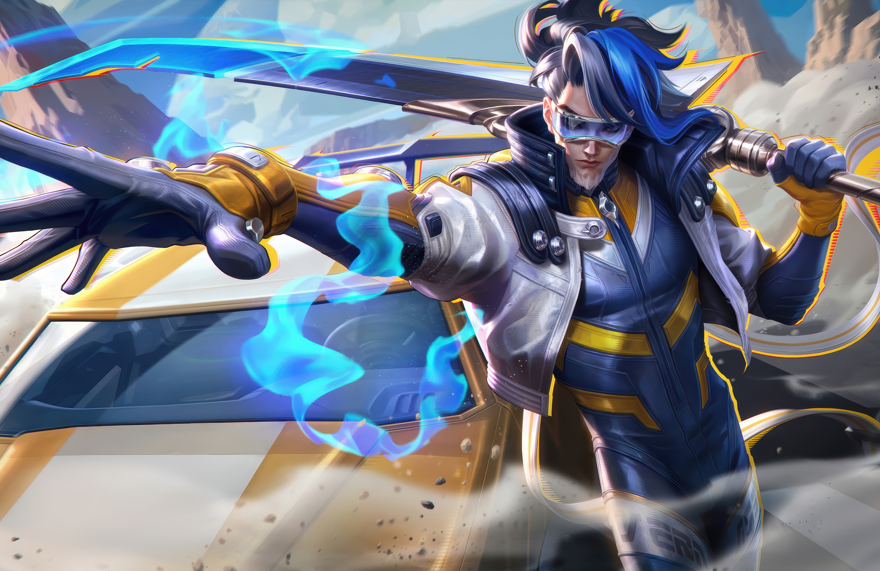 Master Yi with a long sword - Wallpapers for Apple MacBook 14.2″ in 3024x1964 resolution