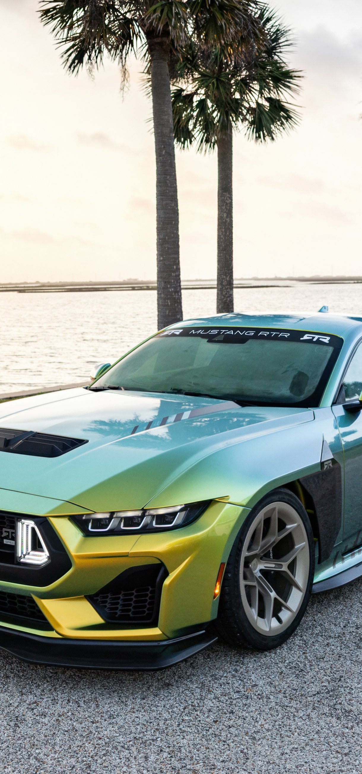 Ford Mustang RTR Spec 5 у океана - Обои для Xiaomi 17/17 Pro в разрешении 1220x2608