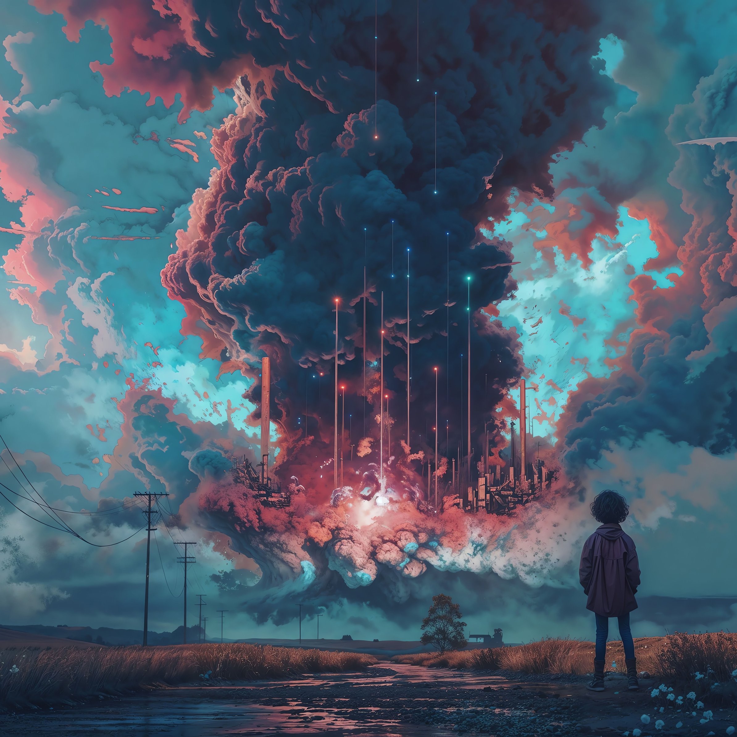 Boy Beneath a Stormy Sky - Wallpapers for iPad Pro 11″ in 2388x2388 resolution