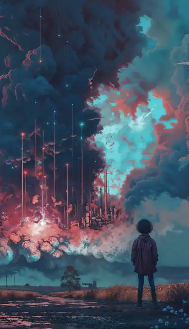 Wallpapers for iPhone 4/4S (640x960): surrealism, child, boy, sky