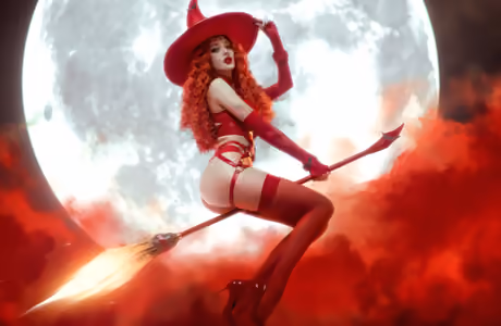 Full HD Hat wallpapers (1920x1080): cosplay, Alin Ma, witch, sorceress