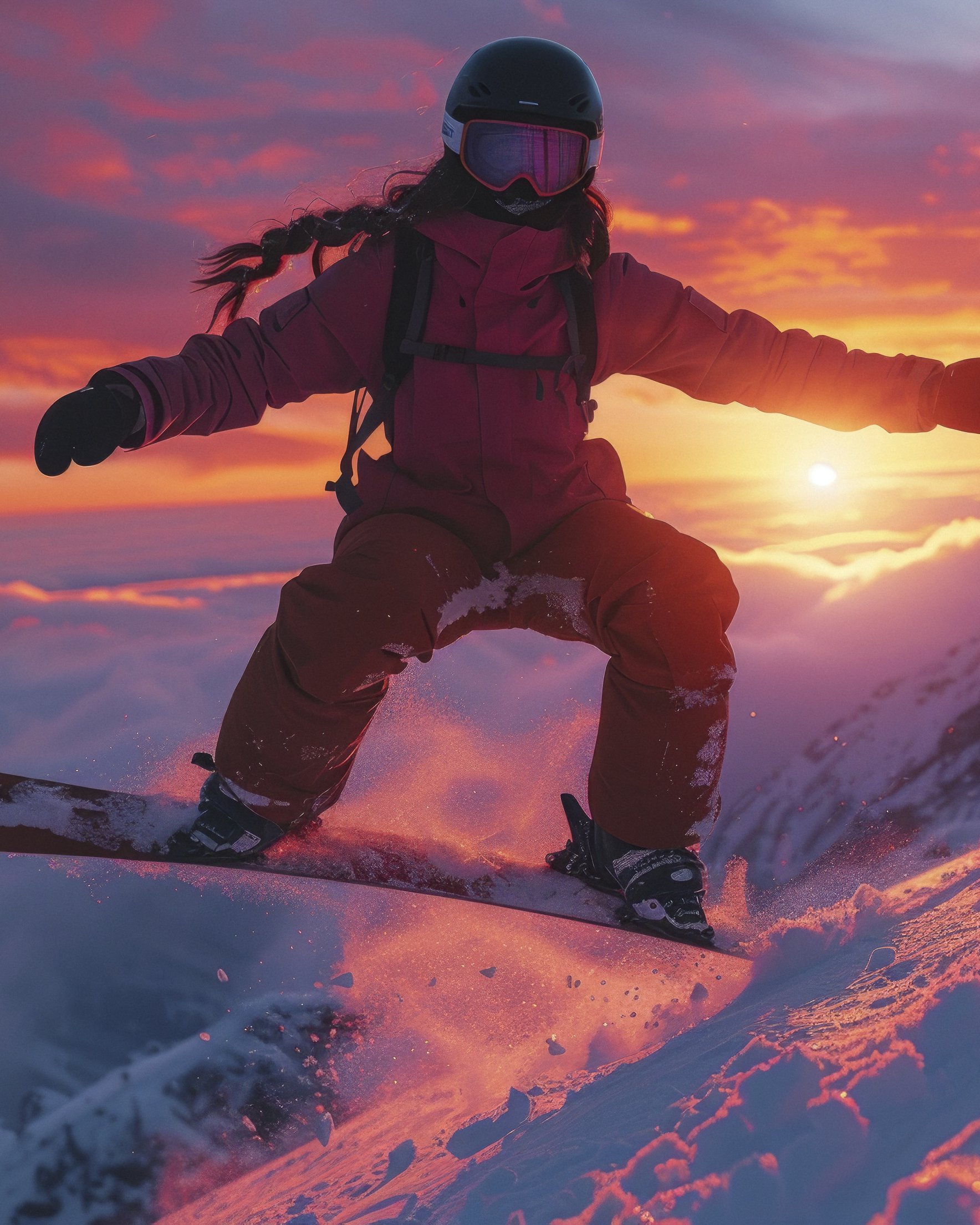 Snowboarder Jump at Sunset - Wallpapers for Samsung Galaxy Z Fold 2/3 in 1768x2208 resolution