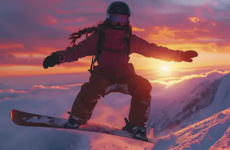 Wallpapers for Apple MacBook 16″ (3072x1920): woman, snowboarder, brunette, jump
