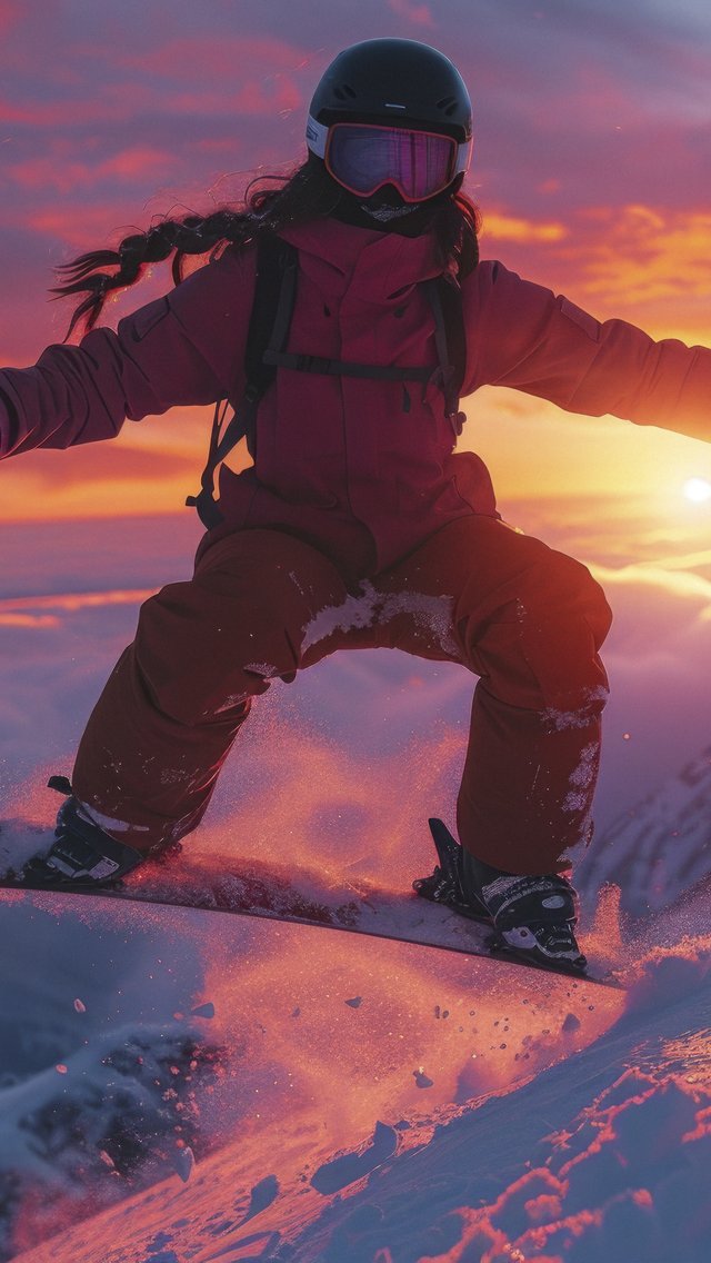 Snowboarder Jump at Sunset - Wallpapers for iPhone 5/5S/5C/SE in 640x1136 resolution