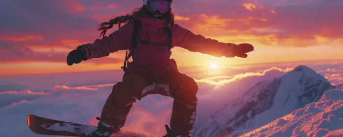 UltraWide 32:9 wallpapers (5120x1440): woman, snowboarder, brunette, jump