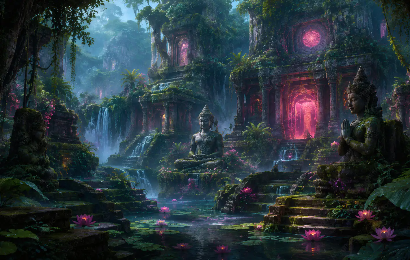 Jungle Temple Ruins — desktop and phone wallpaper, free download