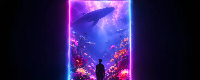 UltraWide 32:9 wallpapers (5120x1440): fairy world, whale, man, ocean