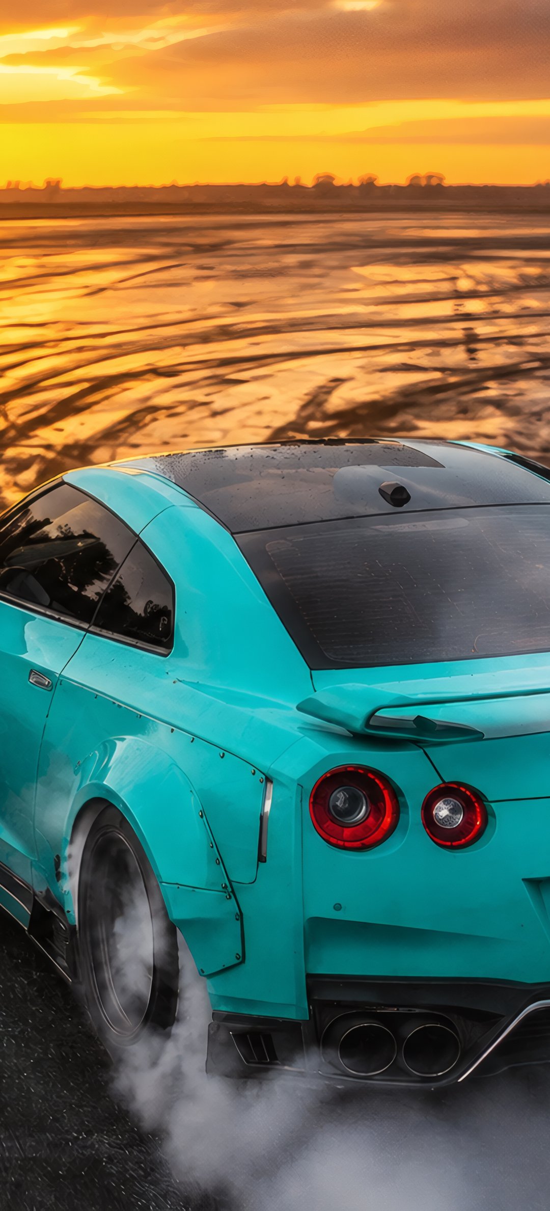 Nissan GTR R35 Drift - Wallpapers for Honor/Huawei in 1080x2376 resolution