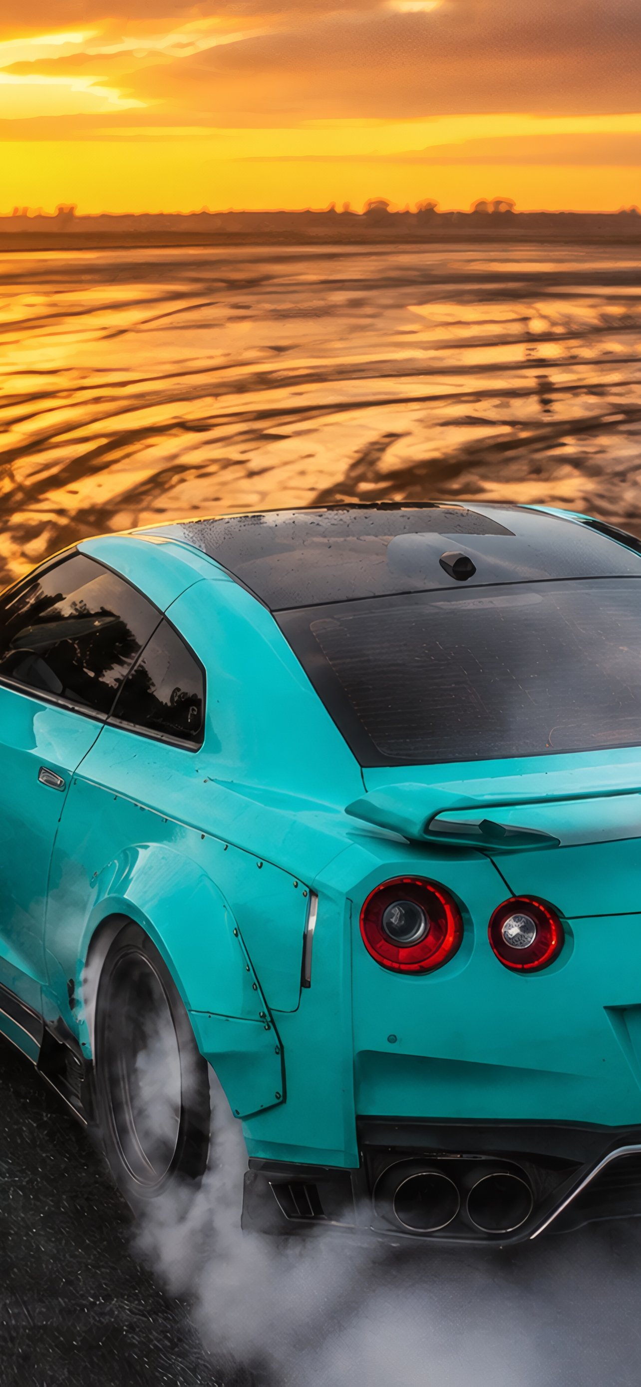 Nissan GTR R35 Drift - Wallpapers for iPhone 13 Pro Max/12 Pro Max/14 Plus in 1284x2778 resolution