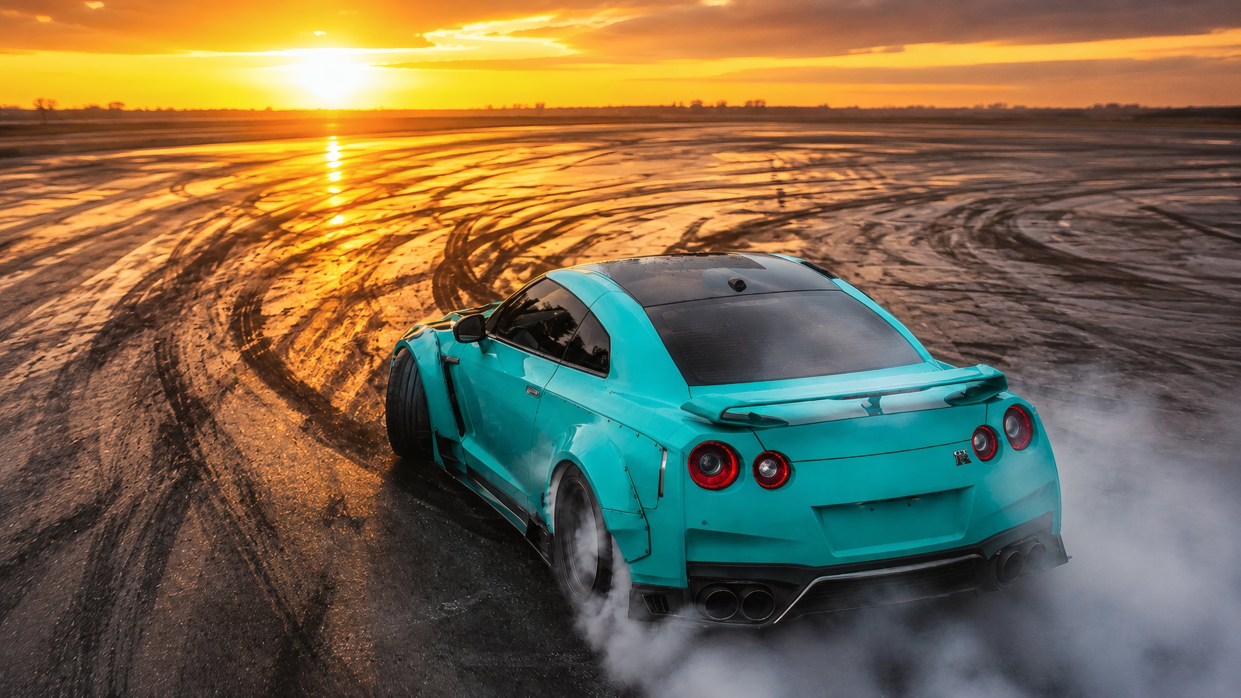 Nissan GTR R35 Drift - 2K Quad HD wallpapers in 2560x1440 resolution