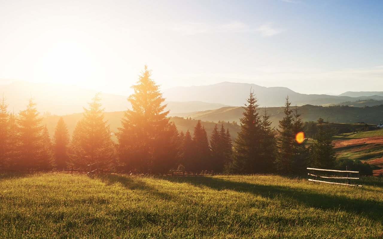Colorful Sunset Over a Mountain Field - WXGA_1280 wallpapers in 1280x800 resolution