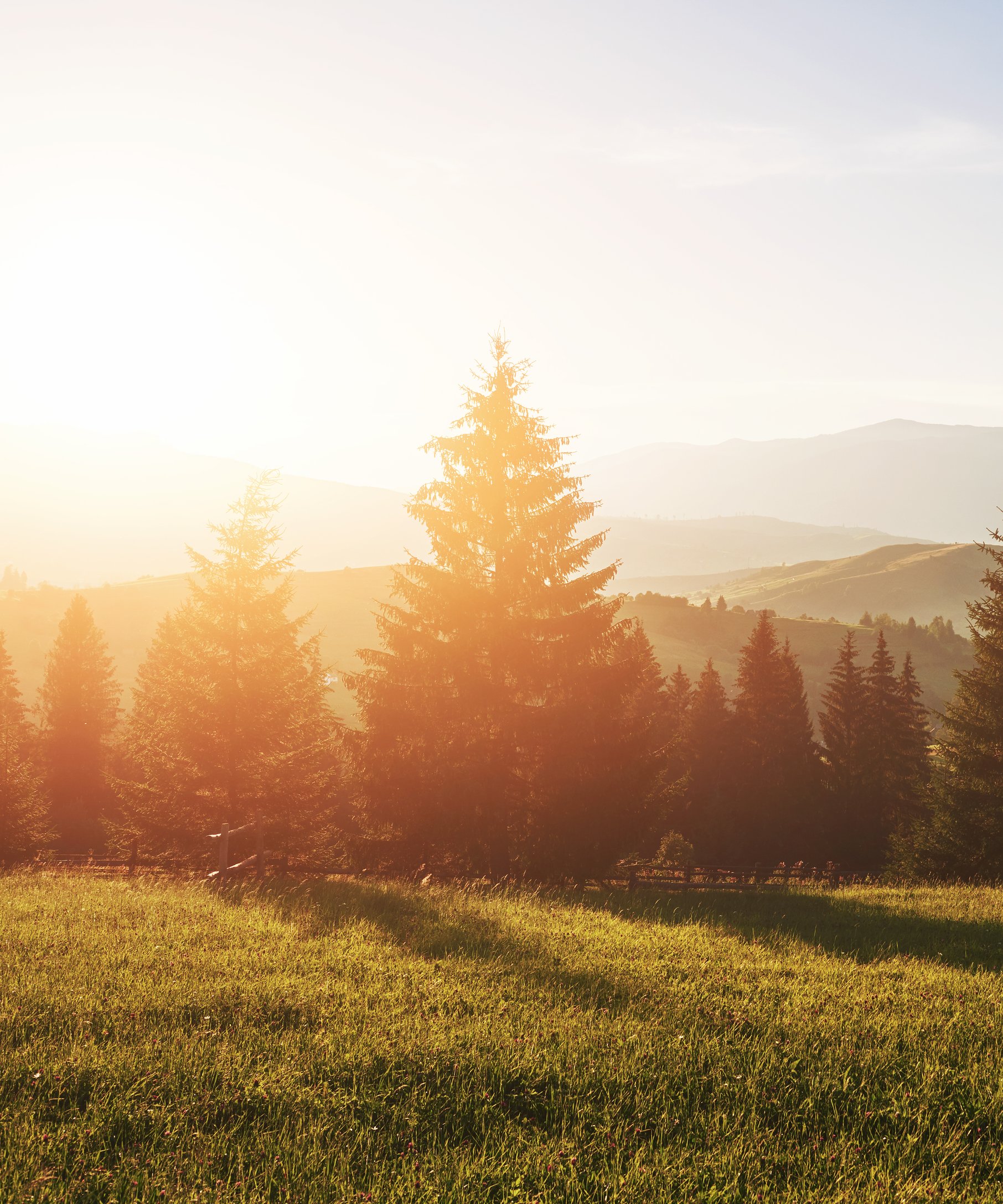 Colorful Sunset Over a Mountain Field - Wallpapers for Samsung Galaxy Z Fold4/Z Fold5/Z Fold6 in 1812x2176 resolution