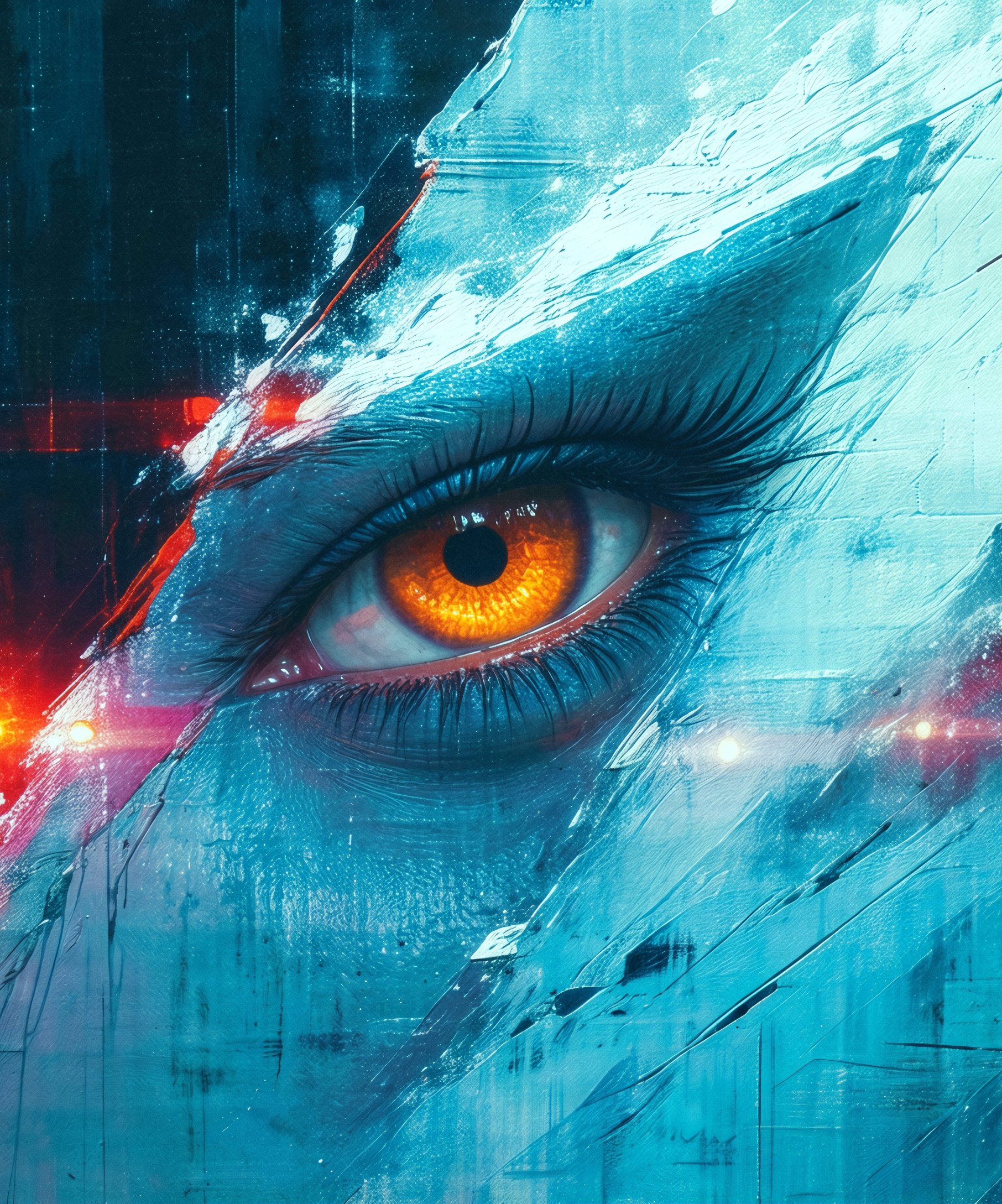 Abstract Glowing Eye with Contrast - Wallpapers for Samsung Galaxy Z Fold4/Z Fold5/Z Fold6 in 1812x2176 resolution