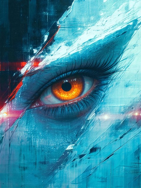 Abstract Glowing Eye with Contrast - Wallpapers for HTC/BlackBerry in 480x640 resolution