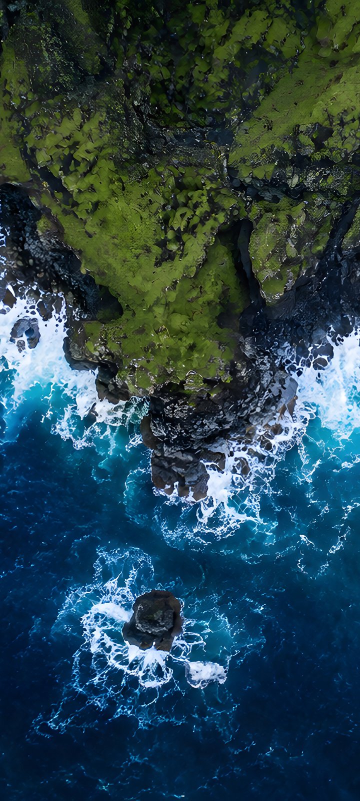 Coast of Iceland with rough waves - Wallpapers for Xiaomi Redmi 10C/C40/C51, Samsung Galaxy A12/A02s/A03/M12 in 720x1600 resolution