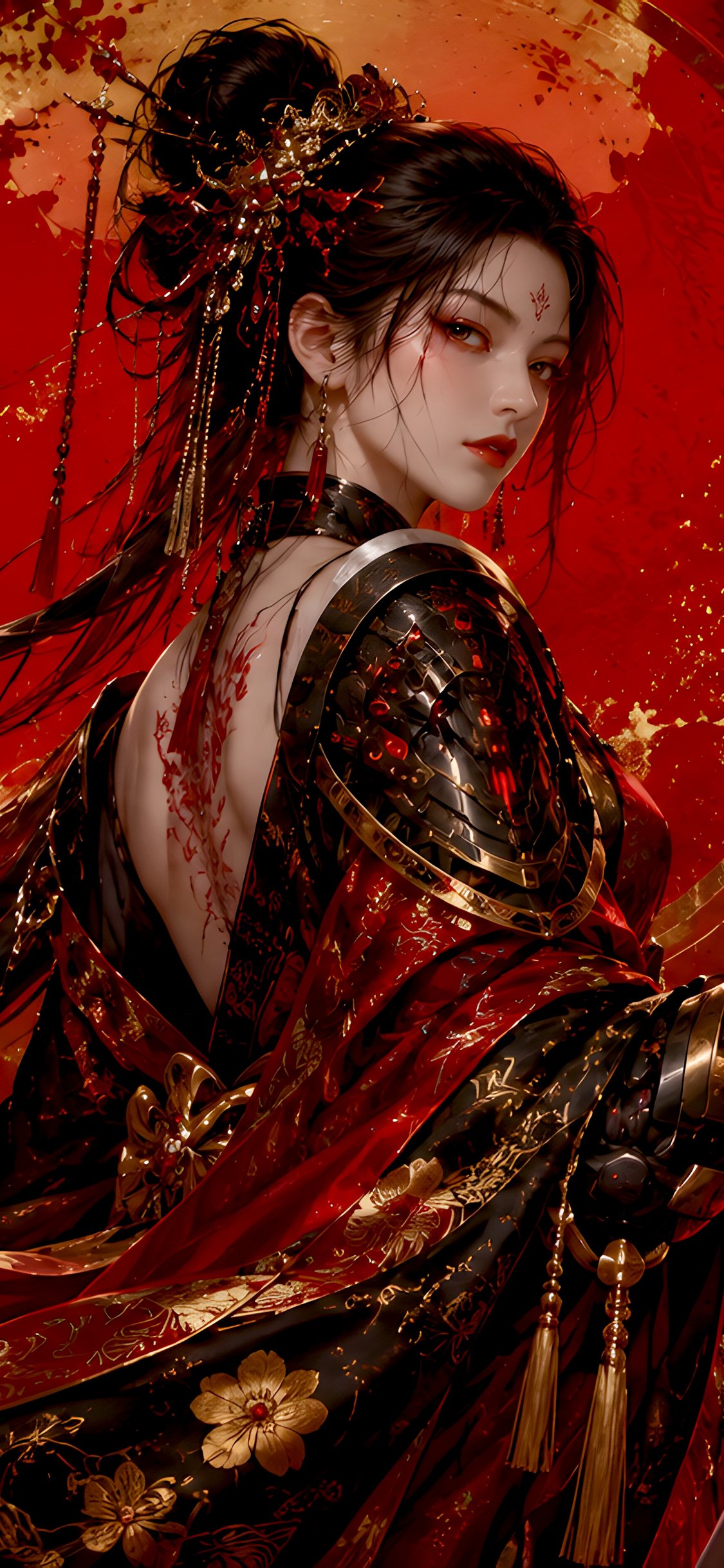 Fantasy Samurai Woman with Katana - Wallpapers for iPhone X/XS/11 Pro in 1125x2436 resolution