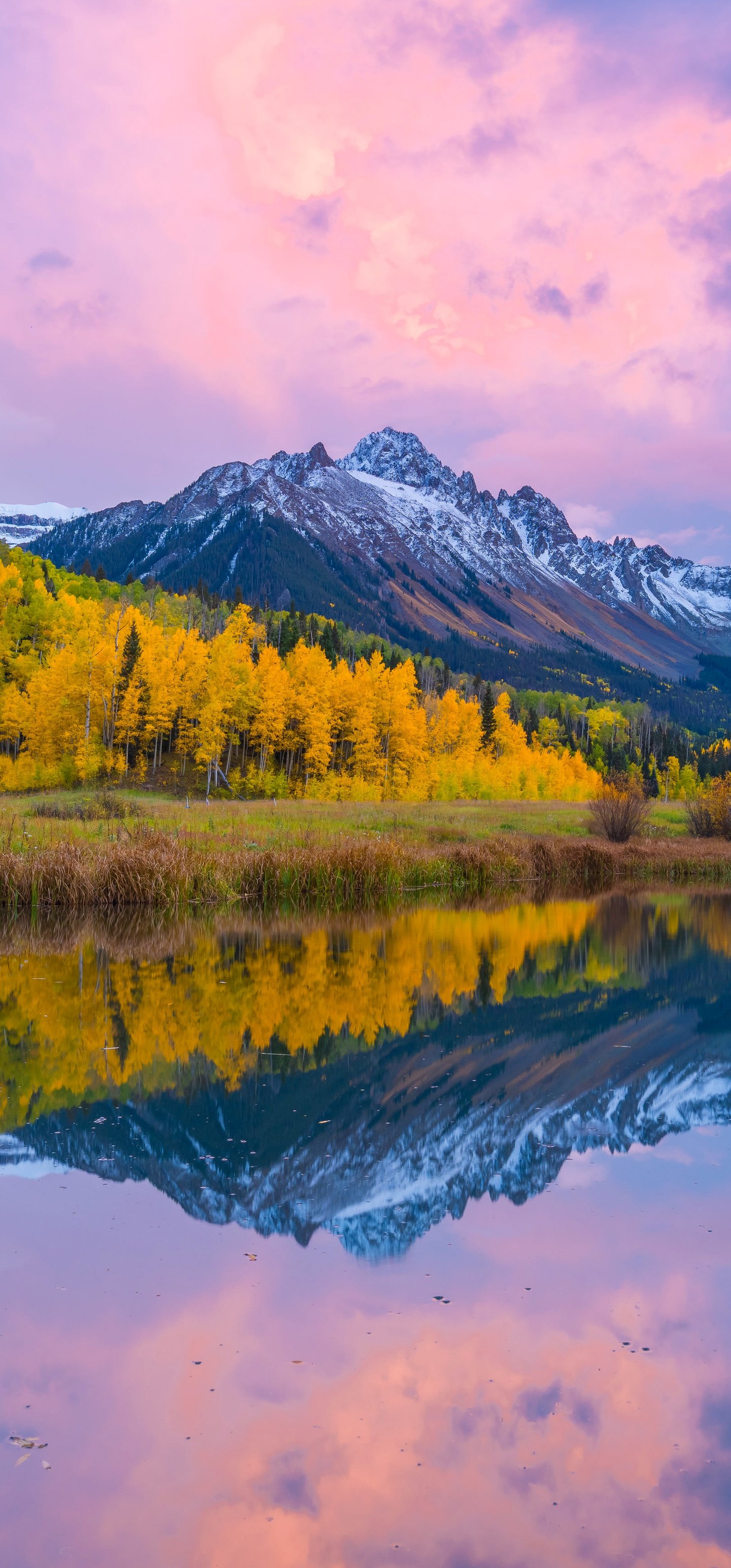 Colorado Mountain Lake at Sunset - Wallpapers for Samsung Galaxy S22 Ultra/S23 Ultra in 1440x3088 resolution