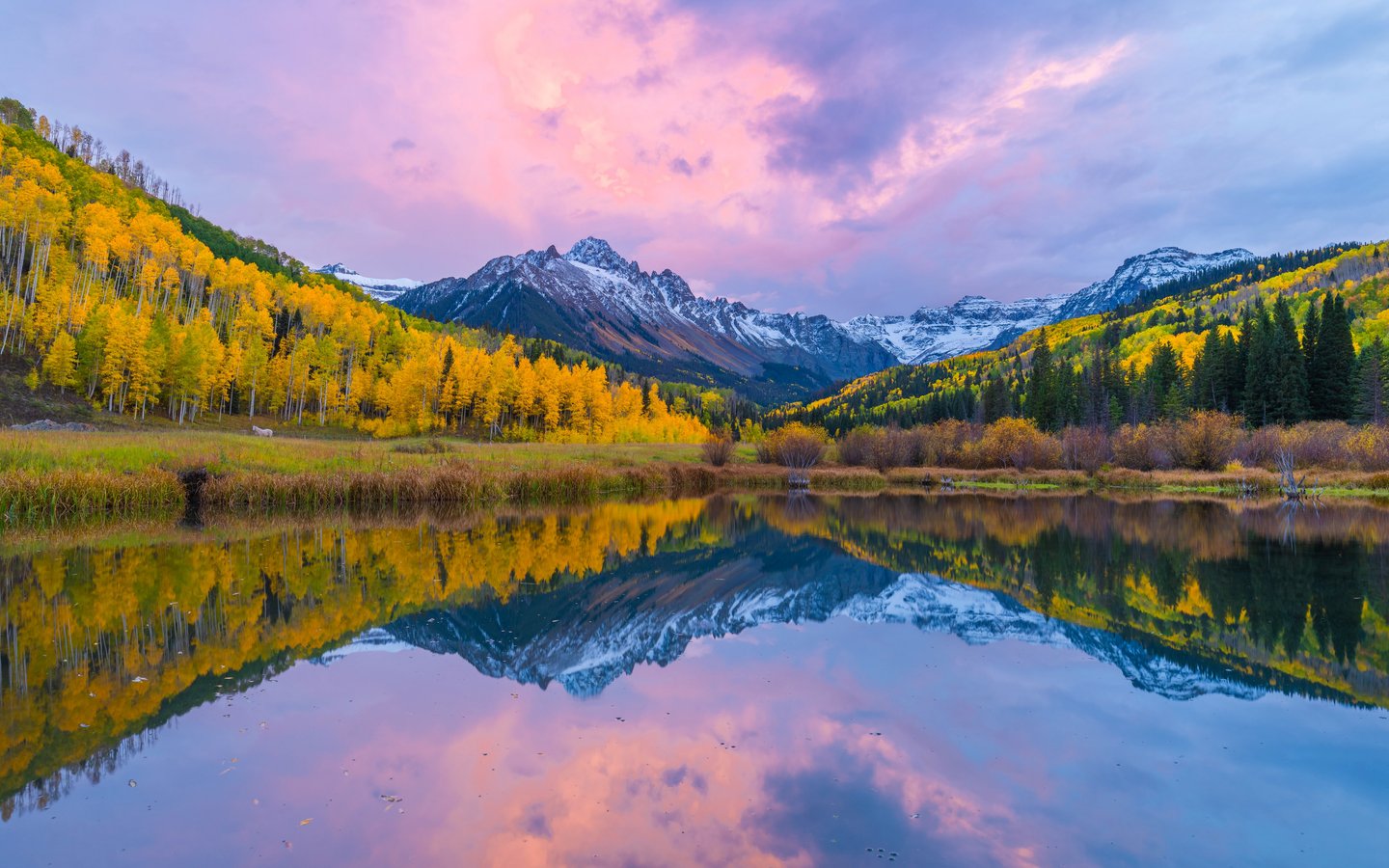 Colorado Mountain Lake at Sunset - WSXGA wallpapers in 1440x900 resolution