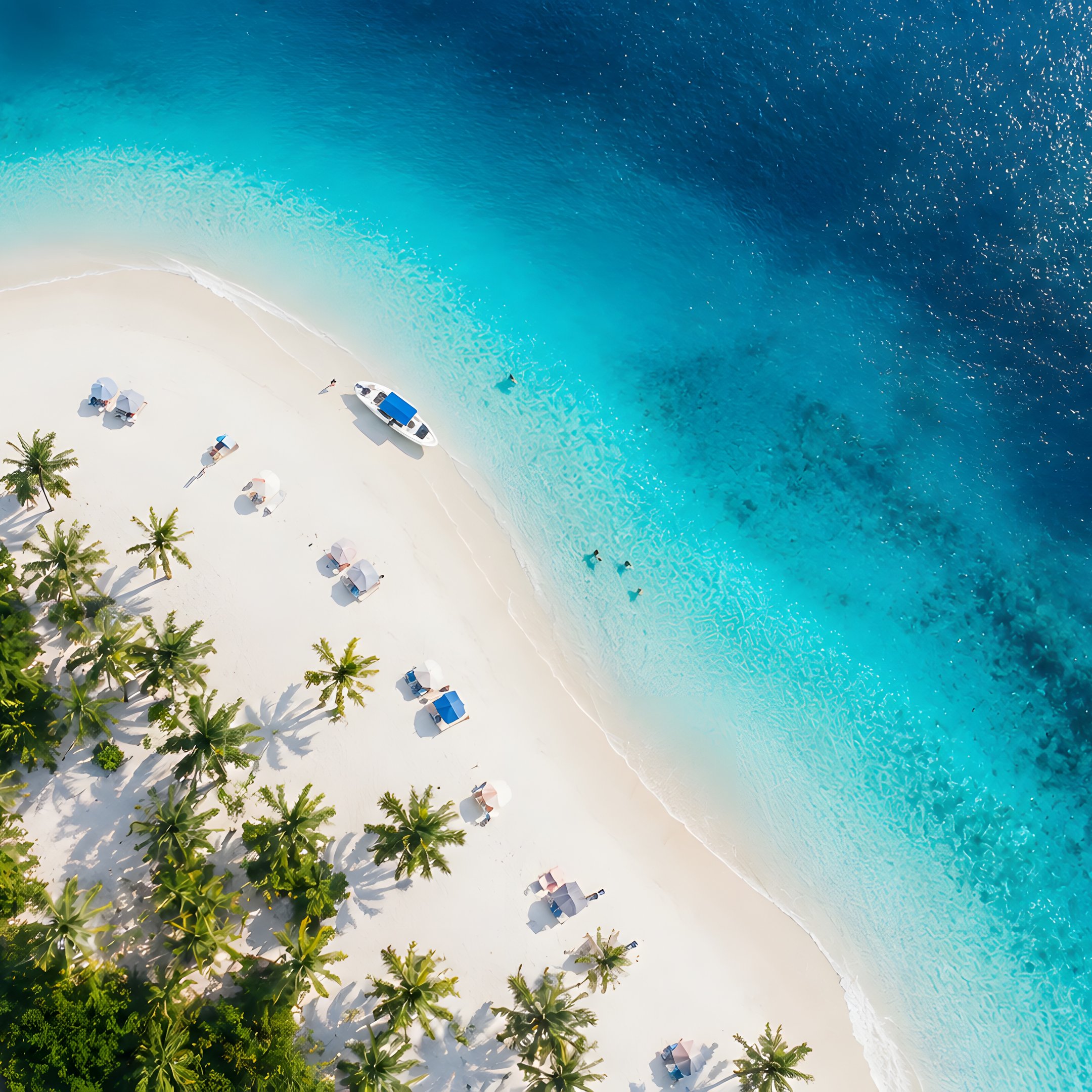 Tropical Island Beach from Above - Wallpapers for iPad 10.2″ in 2160x2160 resolution