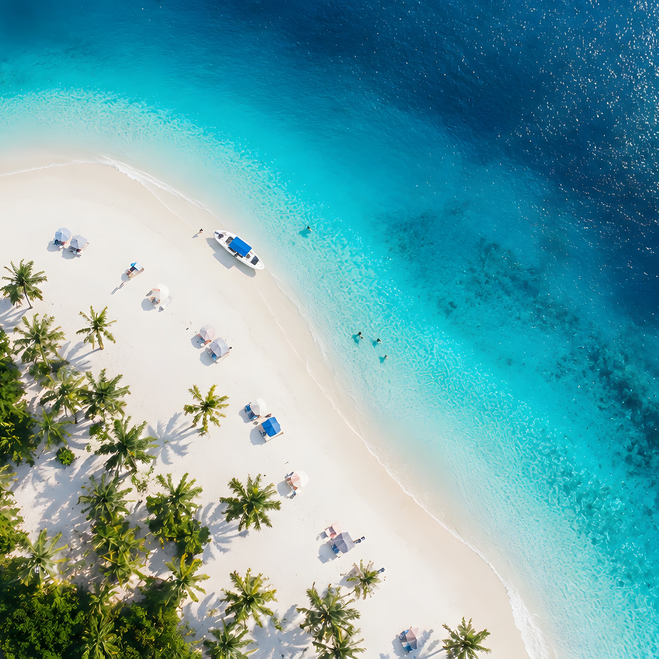 Tropical Island Beach from Above - Wallpapers for iPad mini 8.3″ in 2266x2266 resolution