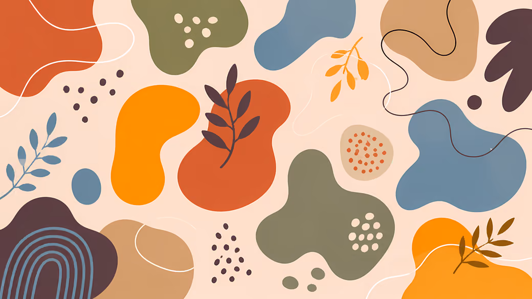 Abstract pattern of leaves and spots - Wallpapers for Xiaomi Redmi 10C/C40/C51, Samsung Galaxy A12/A02s/A03/M12 in 720x1600 resolution