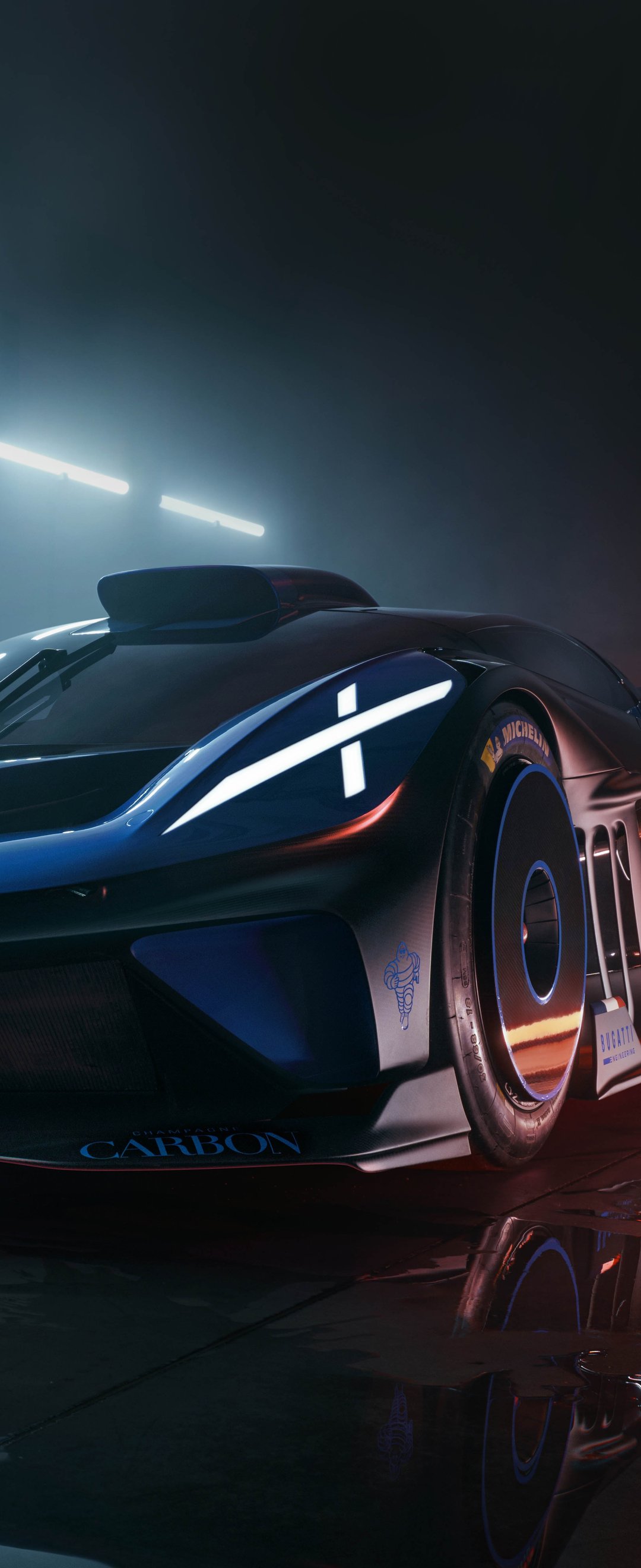 Гоночный гиперкар Bugatti Bolide - Обои для Samsung Galaxy Z Flip6, Motorola Razr 2025 в разрешении 1080x2640