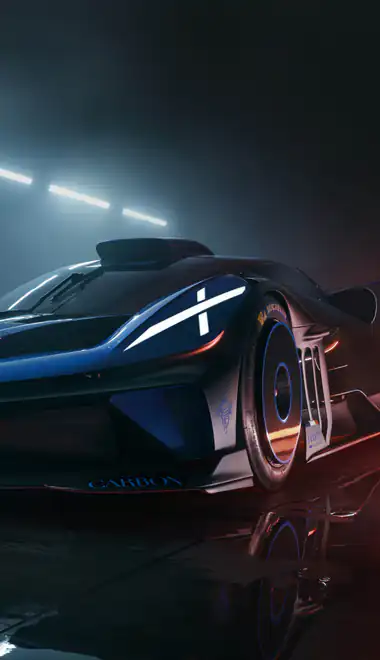 Обои для Samsung (360x740): Bugatti Bolide, туман, гиперкар, суперкар