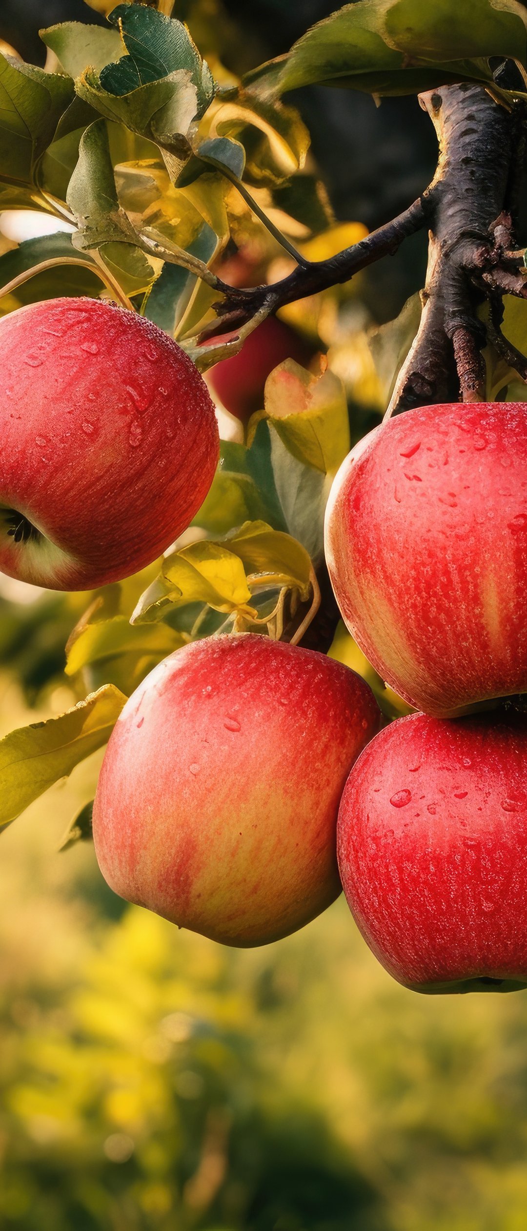 Summer Apple Tree Branch Close-Up - Wallpapers for Samsung Galaxy Z Flip7, Sony Xperia 5 II/5 III/5 V/10 IV/10 V, Xiaomi Mix Fold 3 in 1080x2520 resolution