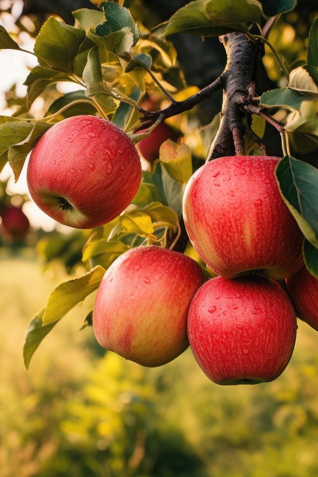 Summer Apple Tree Branch Close-Up - Wallpapers for iPhone 4/4S in 640x960 resolution