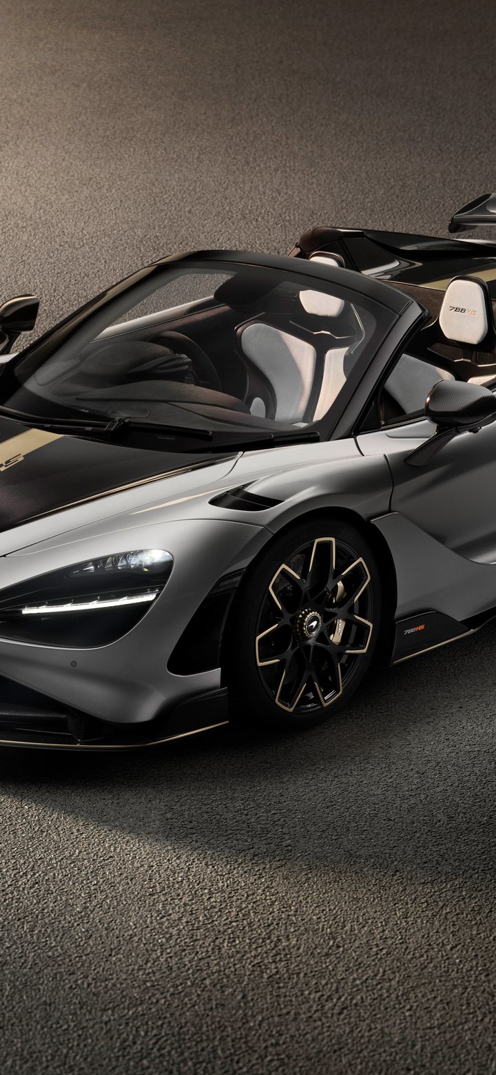 Серый McLaren 788HS Spider - Обои для Samsung Galaxy A11/A20e/A20/M11, Xiaomi Redmi 9A/9C, POCO C40 в разрешении 720x1560