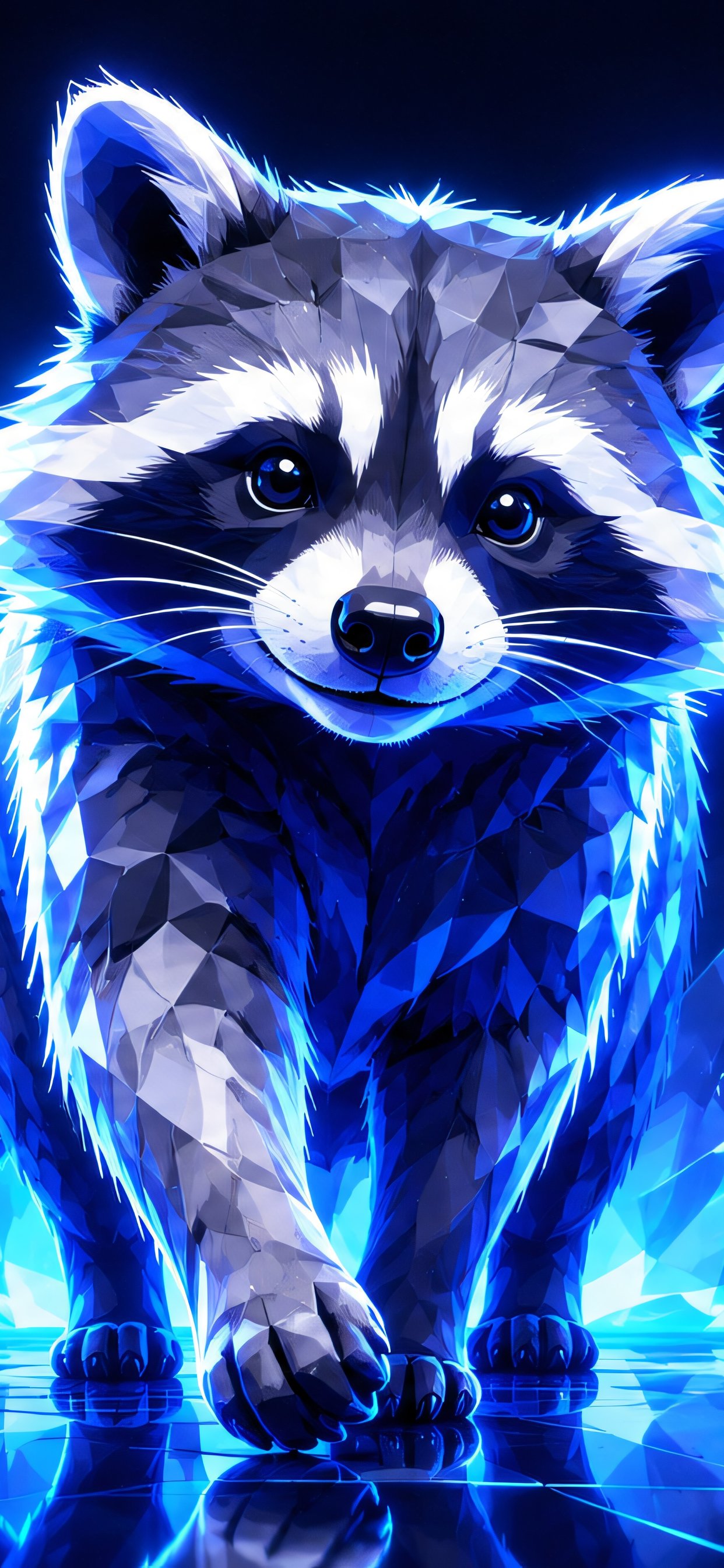 Raccoon in low poly style - Wallpapers for iPhone 11 Pro Max in 1242x2688 resolution