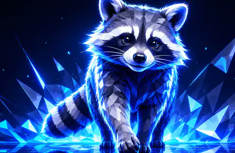 WXGA_1280 wallpapers (1280x800): low poly, raccoon, cute animals, wild animals