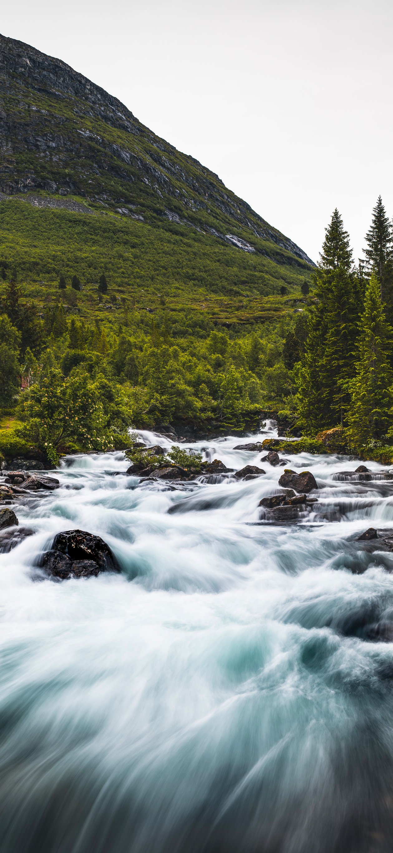 Northern Norwegian Village Waterfall - Wallpapers for iPhone Air in 1260x2736 resolution