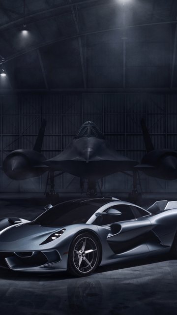 Hennessey Blackbird and Lockheed SR-71 hypercar - Wallpapers for Nokia, Samsung in 360x640 resolution