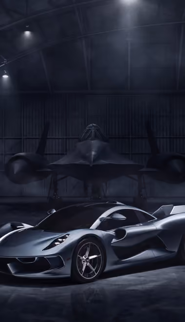 Обои суперкар для Samsung/LG (720x1280): Hennessey Blackbird, Lockheed SR-71, гараж, гиперкар