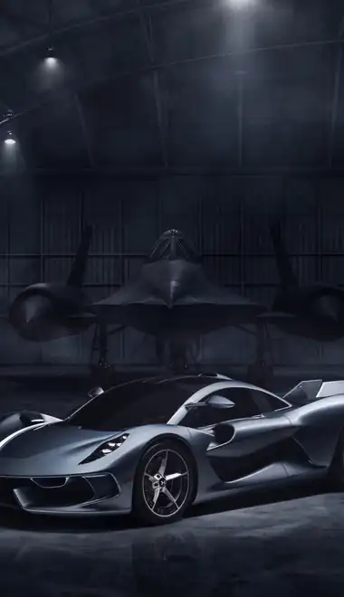 Wallpapers for Samsung (360x740): Hennessey Blackbird, Lockheed SR-71, garage, hypercar