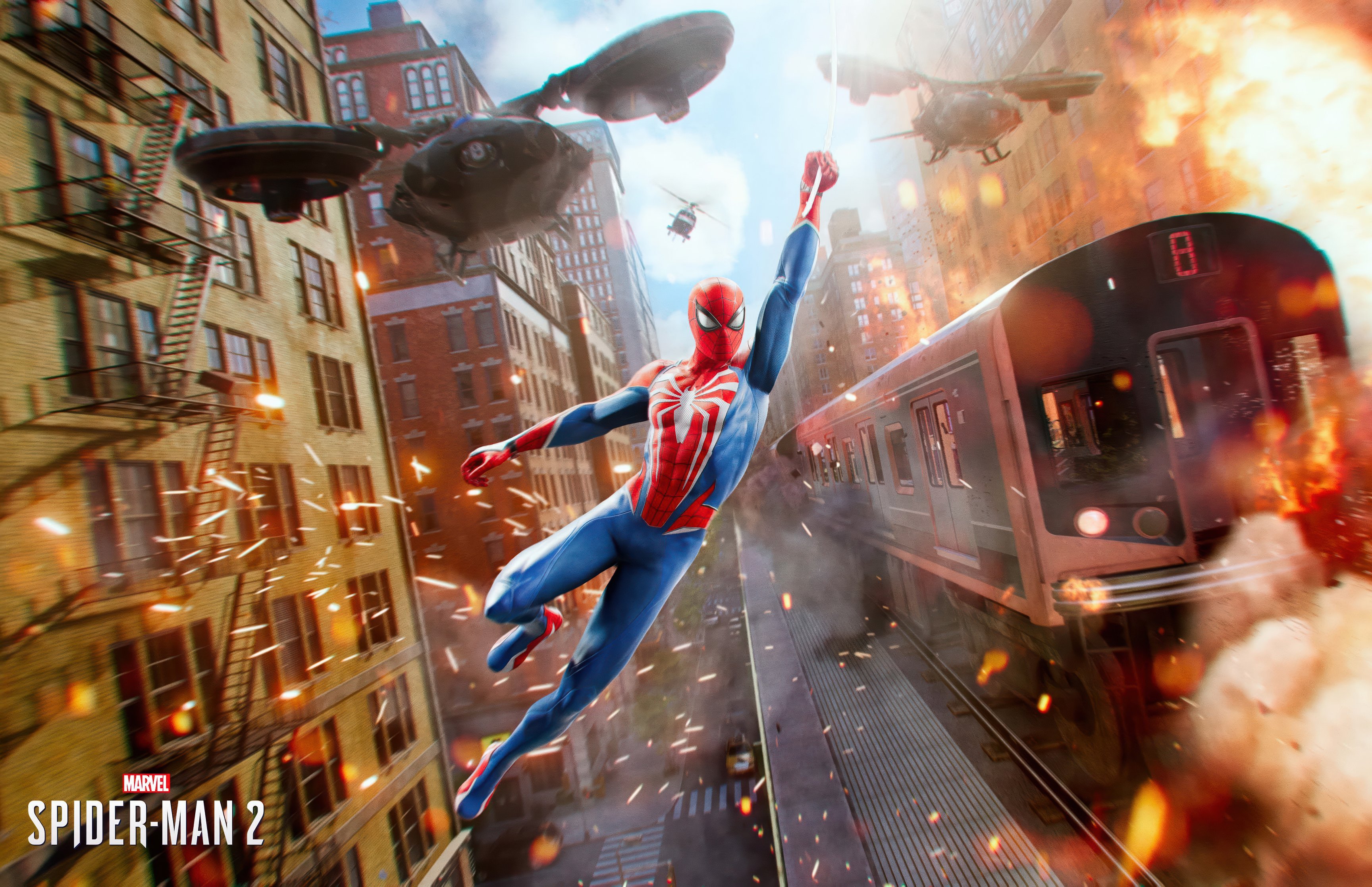 Постер Marvels Spider-Man 2 - Обои для Apple MacBook 16.2″ в разрешении 3456x2234