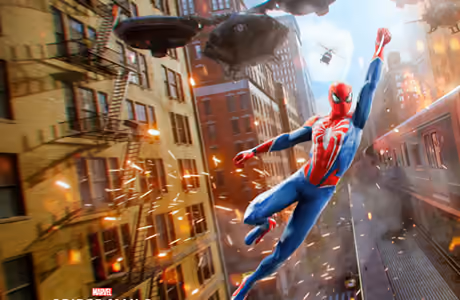 Обои метро для Samsung Galaxy Tab S9 FE+/Tab S11, Xiaomi Pad 5, Redmi Pad 2 Pro, POCO Pad (2560x2560): spider-Man 2, Человек-паук, Marvel, постер