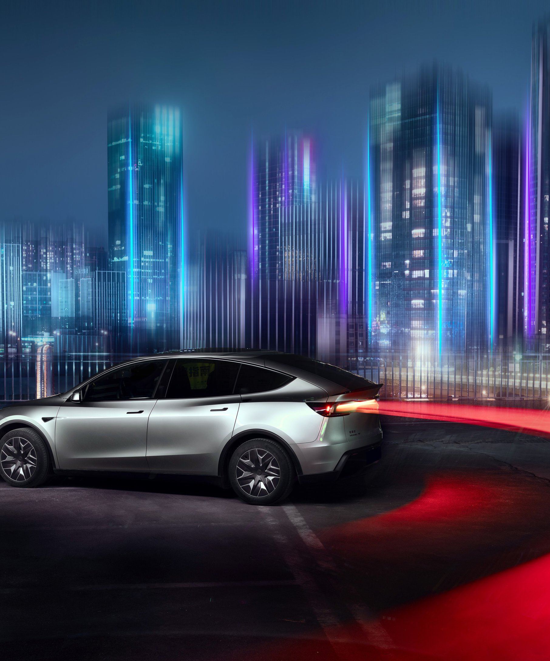Tesla Model Y L on Guangzhou Road - Wallpapers for Samsung Galaxy Z Fold4/Z Fold5/Z Fold6 in 1812x2176 resolution
