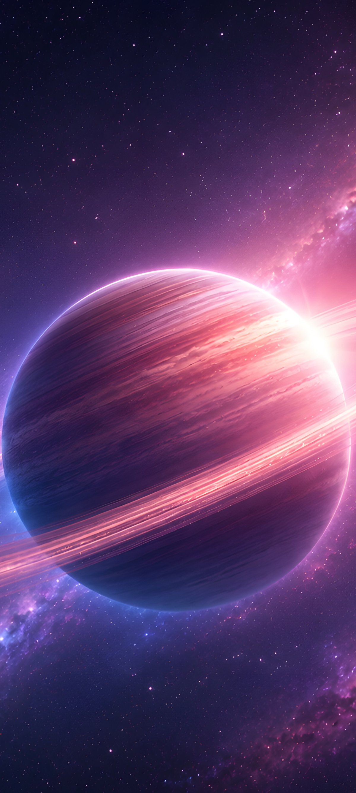 Saturn Against a Galactic Starfield - Wallpapers for Xiaomi 15 in 1200x2670 resolution