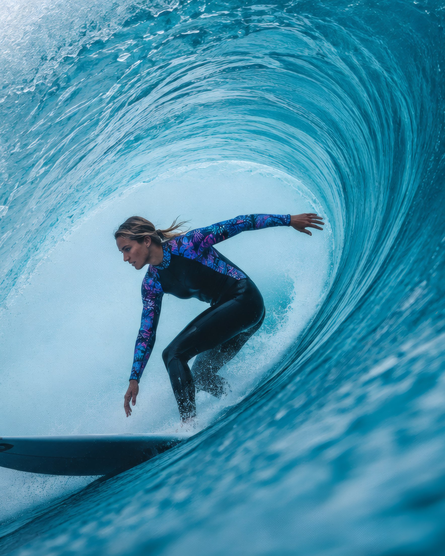 Blonde Surfer Inside an Ocean Wave - Wallpapers for Samsung Galaxy Z Fold 2/3 in 1768x2208 resolution
