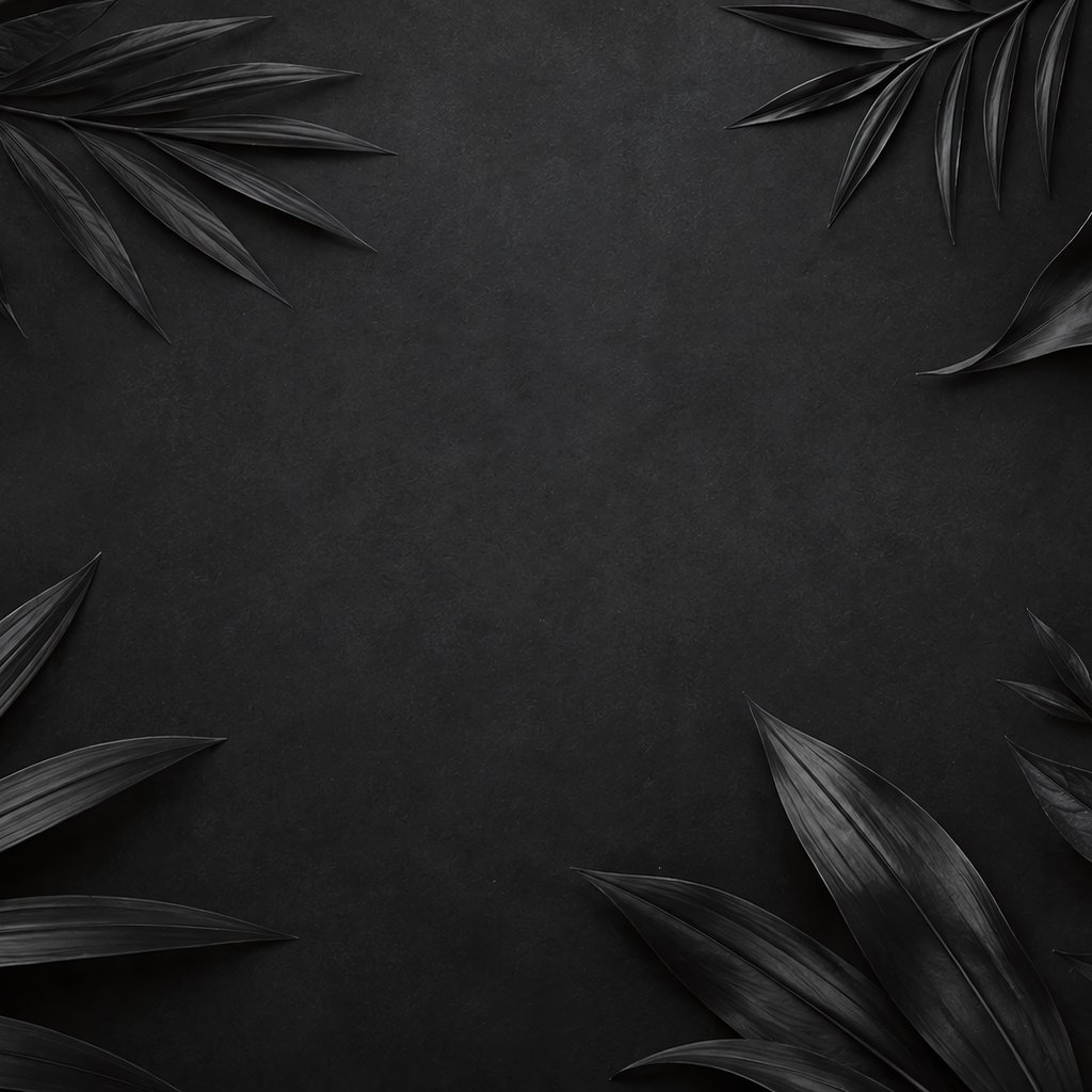 Monochrome Leaves on a Dark Background - Wallpapers for Apple iPad 1 in 1024x1024 resolution