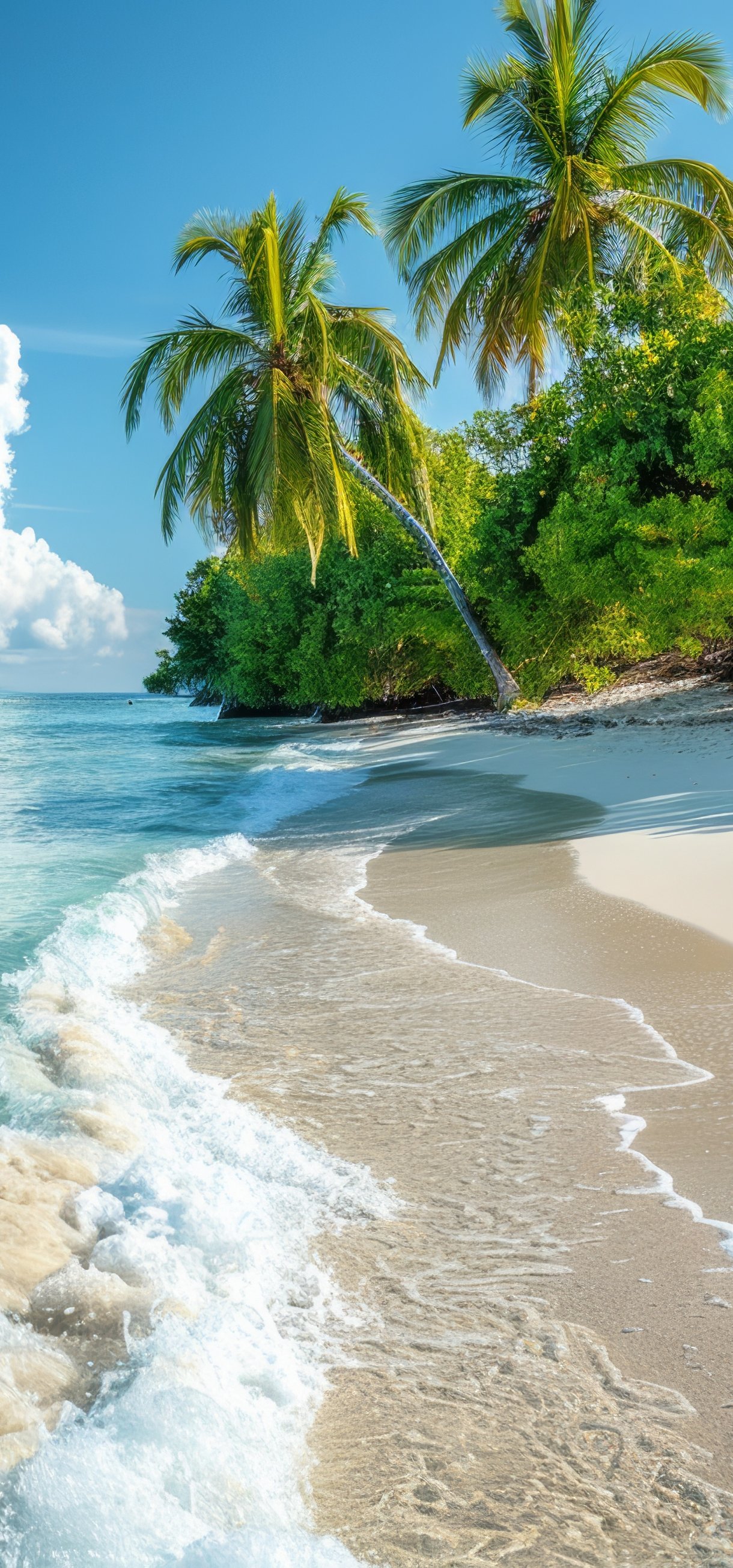 Tropical Beach with Ocean Waves - Wallpapers for Xiaomi 17/17 Pro in 1220x2608 resolution