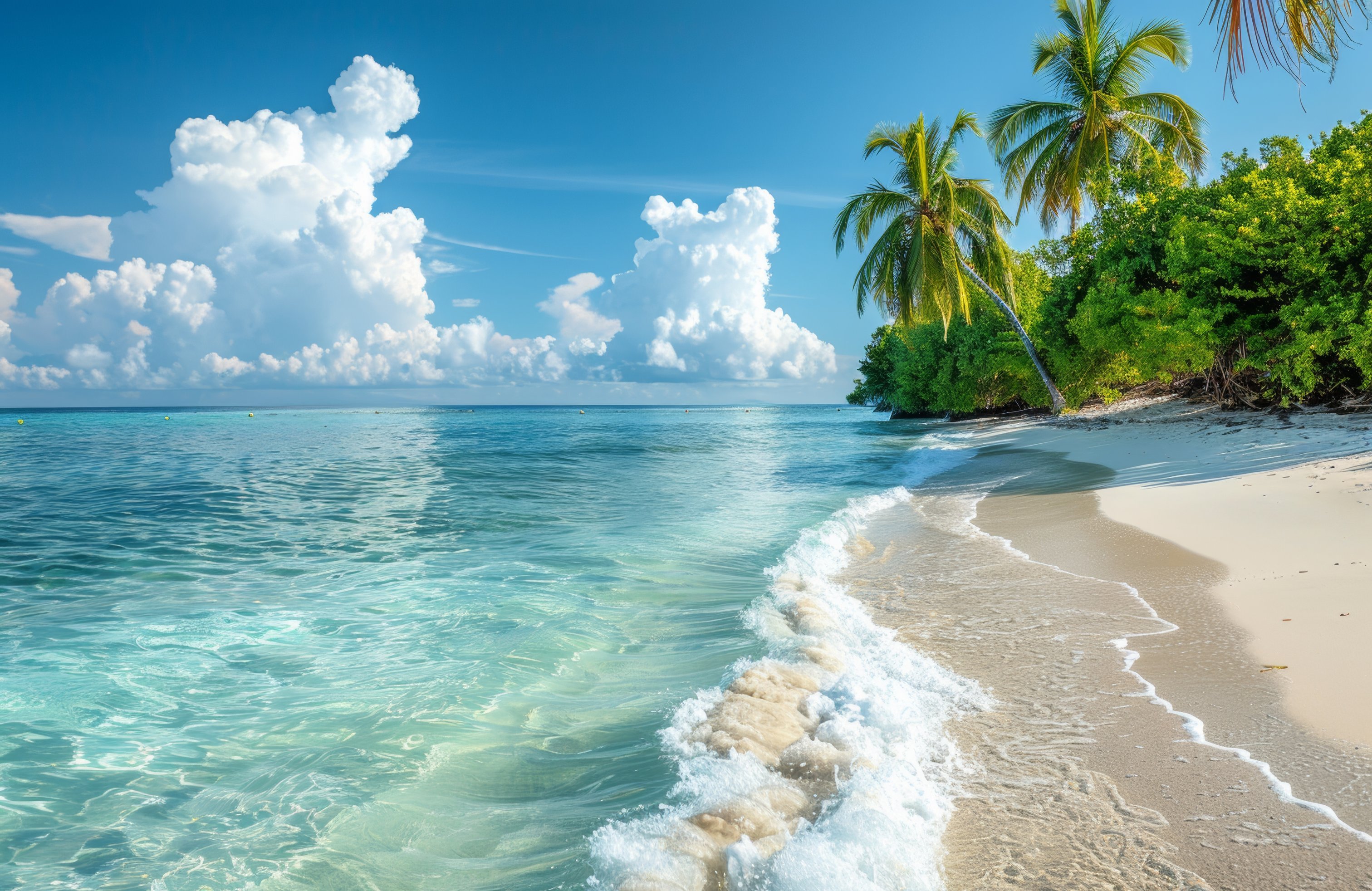 Tropical Beach with Ocean Waves - Wallpapers for Apple MacBook 14.2″ in 3024x1964 resolution