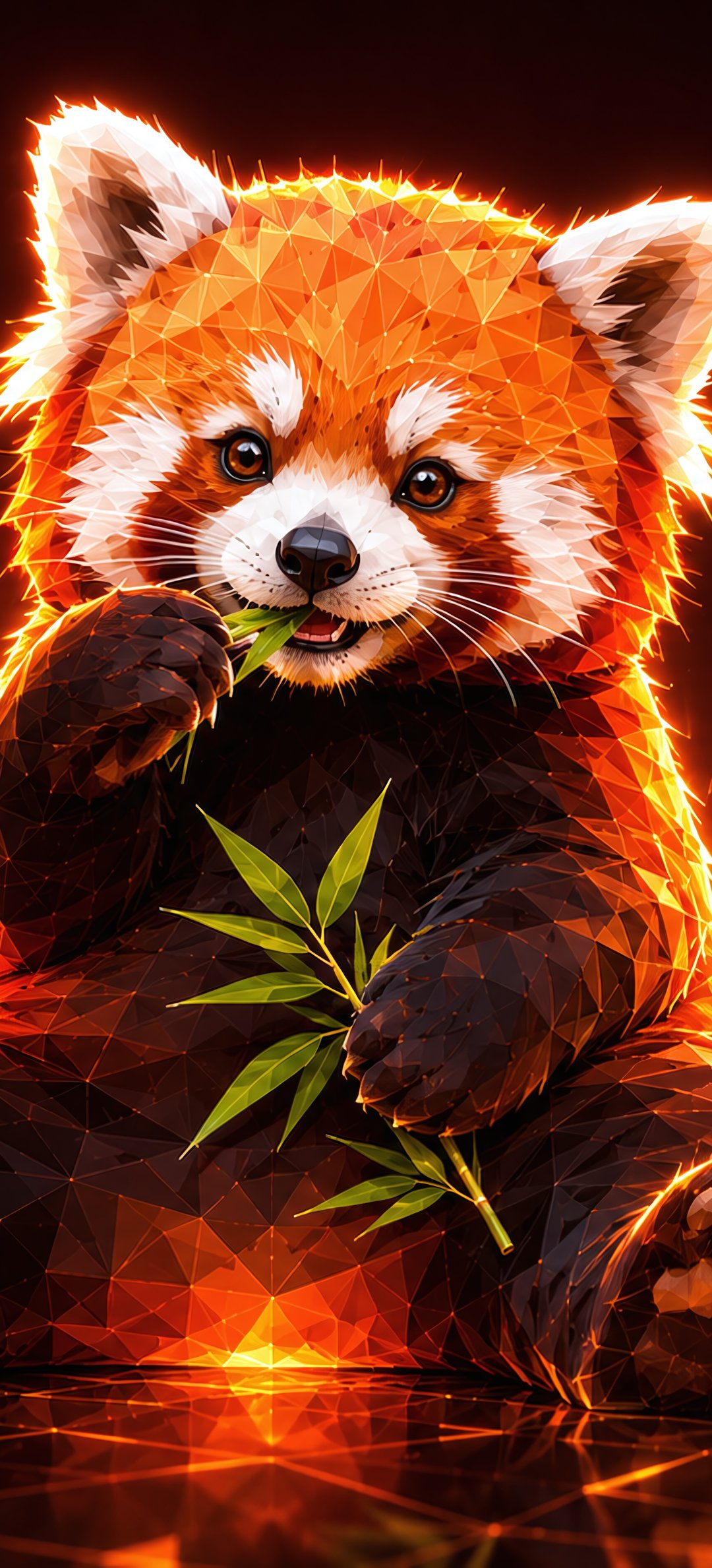Red panda in low poly - Wallpapers for Honor/Huawei in 1080x2376 resolution