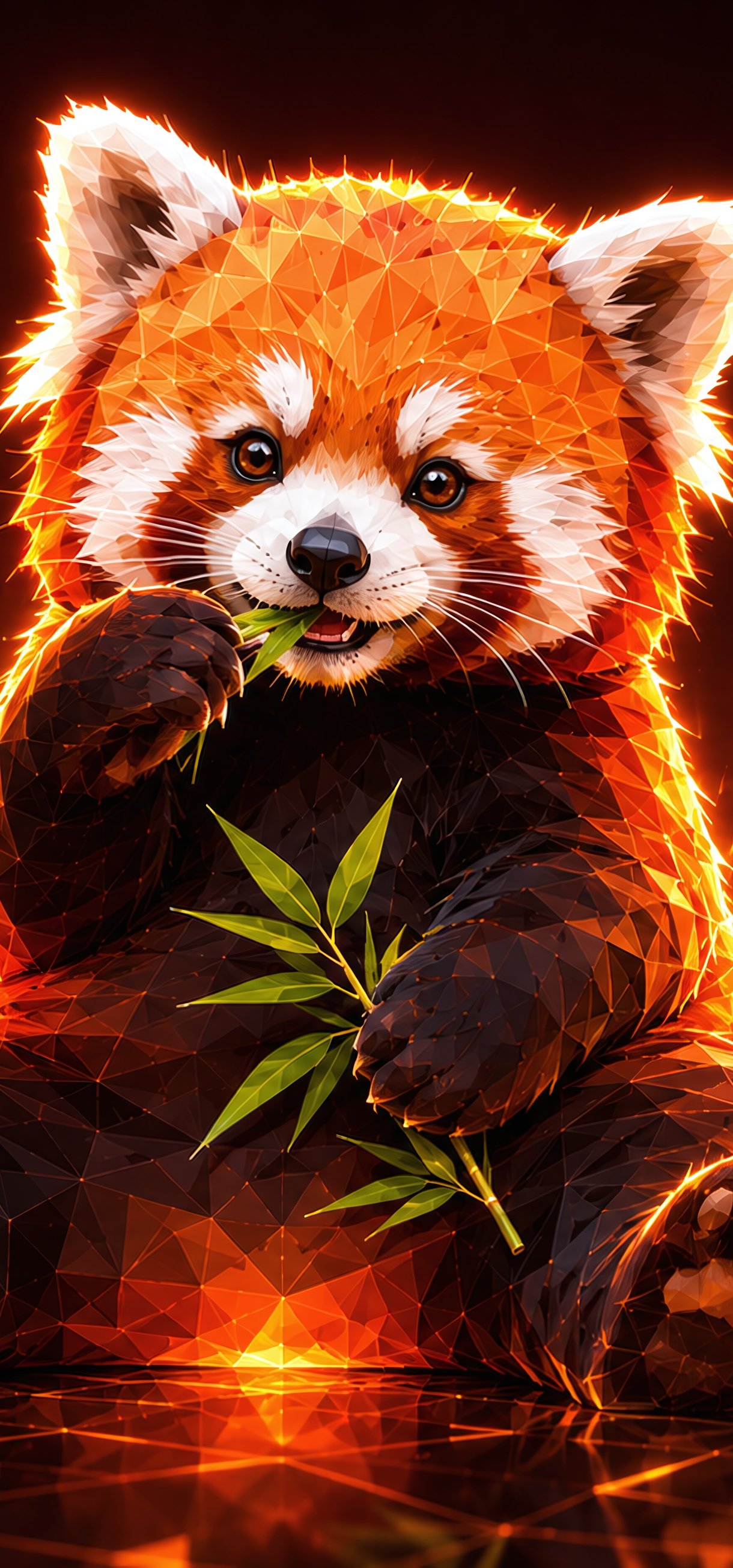 Red panda in low poly - Wallpapers for Xiaomi 17/17 Pro in 1220x2608 resolution